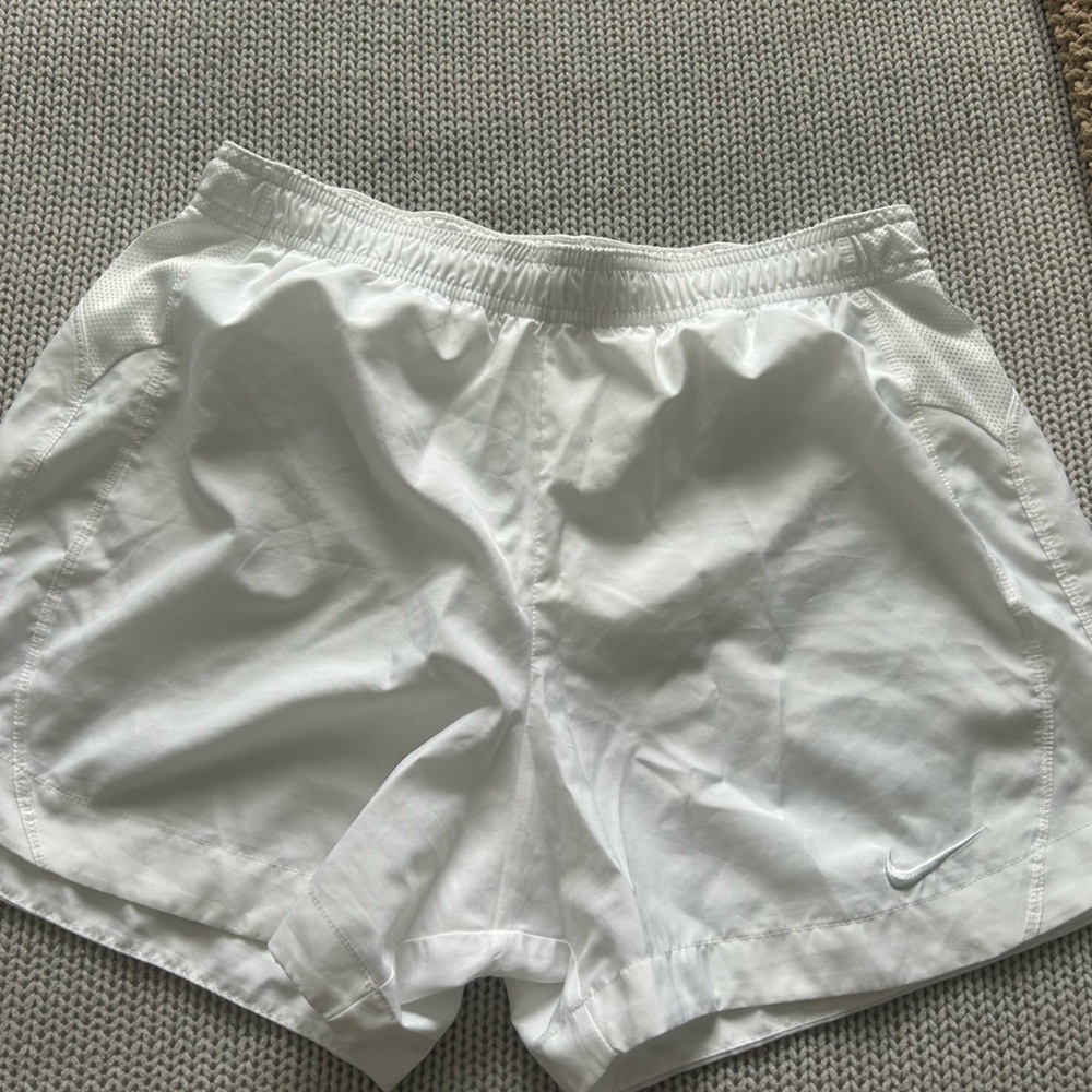 Nike White Athletic Shorts Lightweight Satin Finish